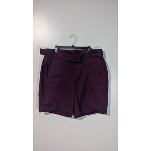 Lane Bryant Bermuda shorts dark purple with belt size 18